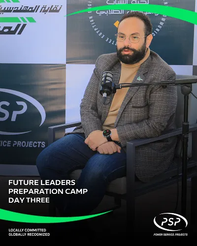 PSP senior trainer speaking at the Future Leaders Camp during a leadership discussion panel.