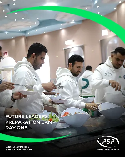 Participants serving themselves from the buffet during PSP Future Leaders Preparation Camp Day One.