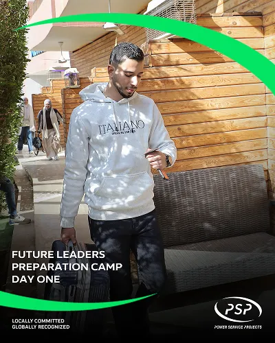 Male participant walking outdoors during PSP Future Leaders Preparation Camp Day One.