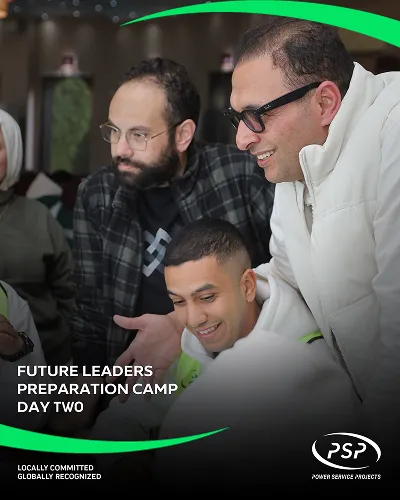 PSP mentors guiding engineering trainees during a collaborative session at the Future Leaders Camp Day Two.