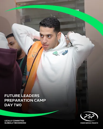 Engineering participant preparing safety gear during PSP Future Leaders Camp practical workshop.