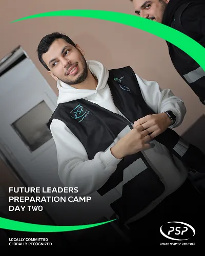 PSP trainee preparing for practical engineering exercise during Future Leaders Camp Day Two.