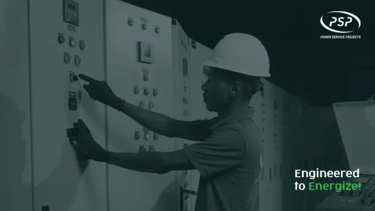 PSP Egypt engineer operating an industrial electrical control panel cabinet designed and built by a professional panel builder in Egypt.